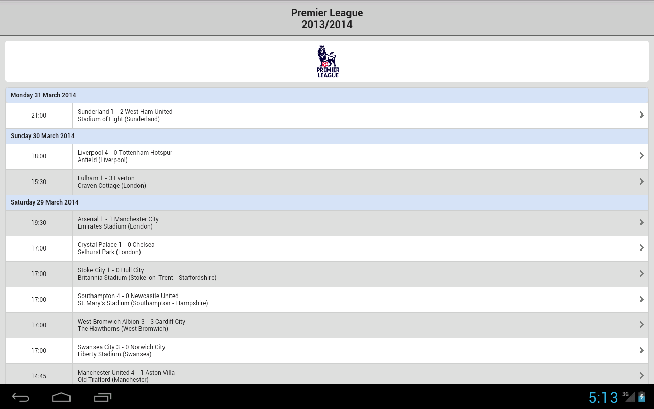 Football Live Scores - Android Apps on Google Play