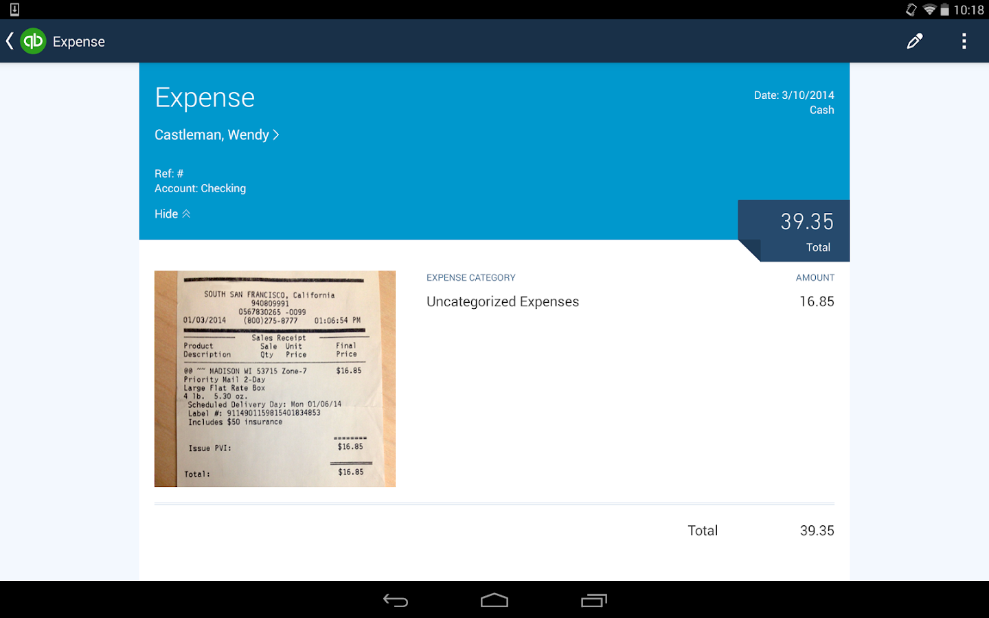 QuickBooks Online screenshot