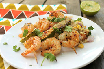 Chili Lime Grilled Shrimp with Quinoa Pilaf