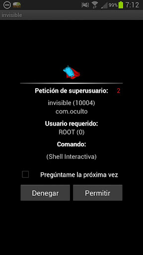 Invisible en red root