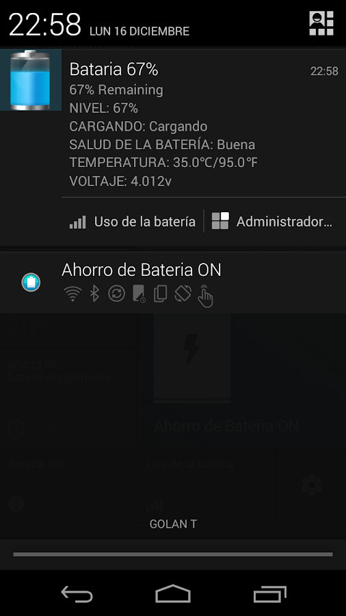 Aplicacion ahorro de bateria
