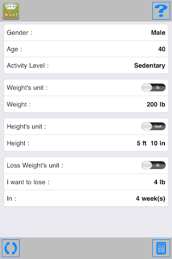 Weight Loss Calorie Calculator