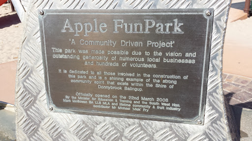 Apple Fun Park Plaque