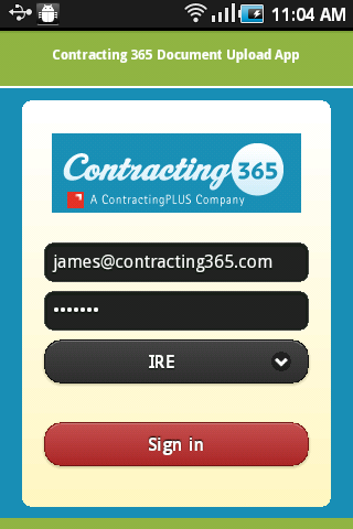 Contracting 365 Upload