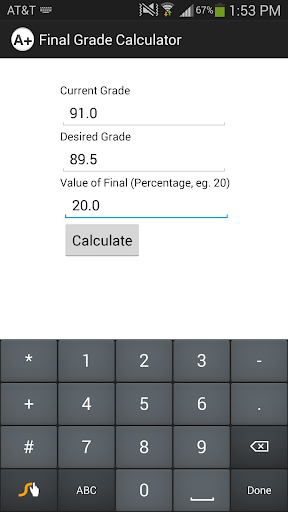 Final Grade Calculator