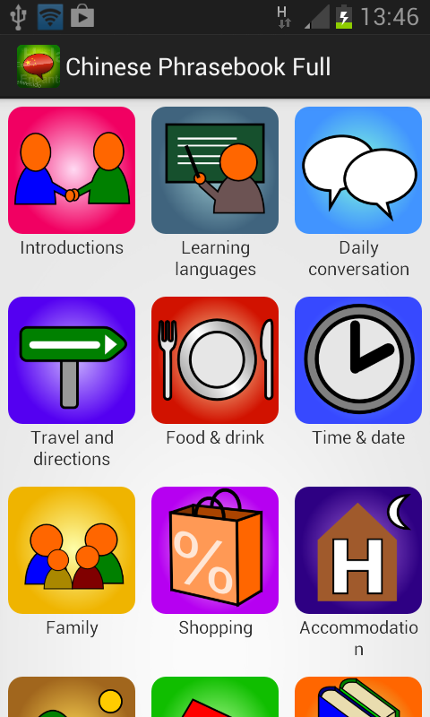 Learn Chinese Phrasebook Full Screen 1