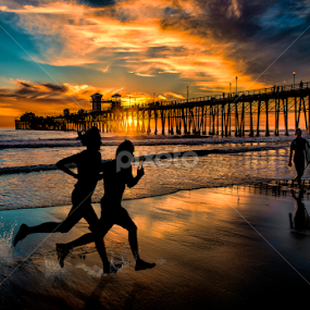 Beach Runners by Alan Crosthwaite - People Street & Candids