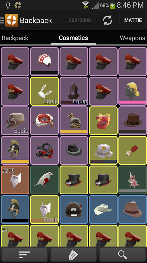 Android application Itemizer: TF2 Pro screenshort