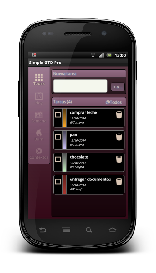 Android application Simple GTD screenshort