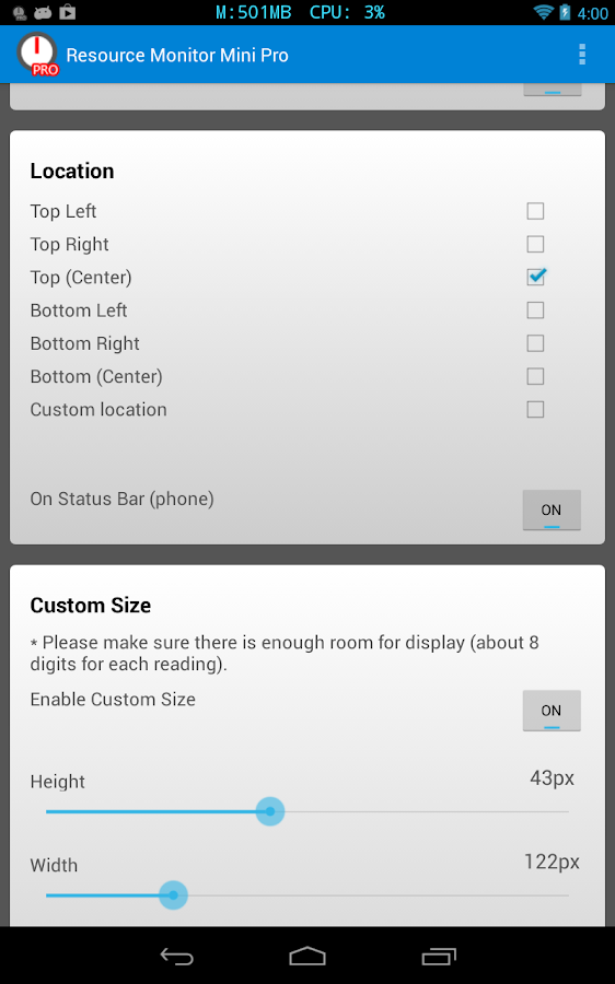 Resource Monitor Mini Pro - screenshot