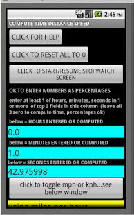 STOPWATCH / SPEED DISTANCE ETC Screenshots 0