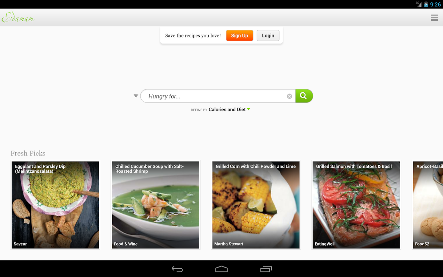   Recipes & Nutrition-skjermdump 