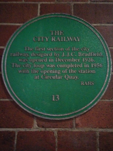 The City Railway Plaque