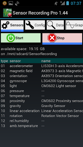 Sensor Recording Lite