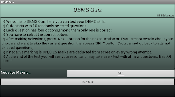 DBMS Quiz