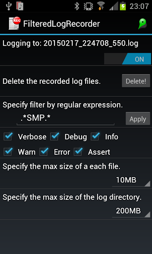 Filtered Log Recorder