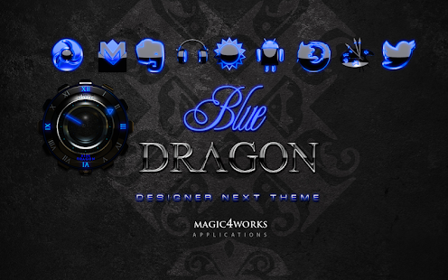 Next Launcher theme blue drago