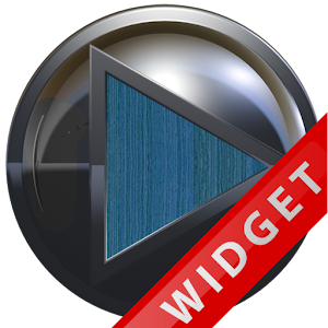 Poweramp Widget Lightblue Wood logo