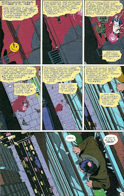 Primera página del primer número de Watchmen (Vigilantes)