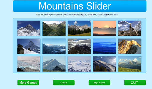 Mountains Jigsaw and Slider