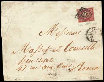 1fr vermillon sur lettre