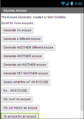 The Excuse Generator