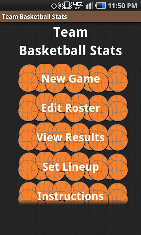 Android application Team Basketball Stats screenshort