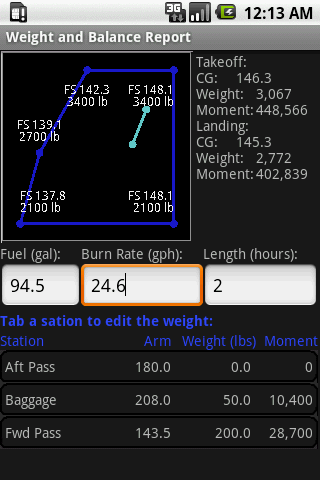 Aircraft Weight and Balance Screen 2