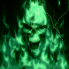 Glowing Green Lightning Skull