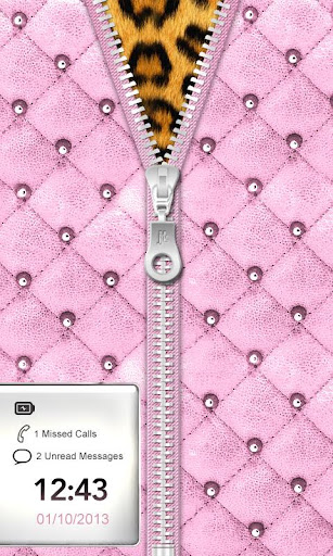 Luxury Pink Zipper Lock Screen