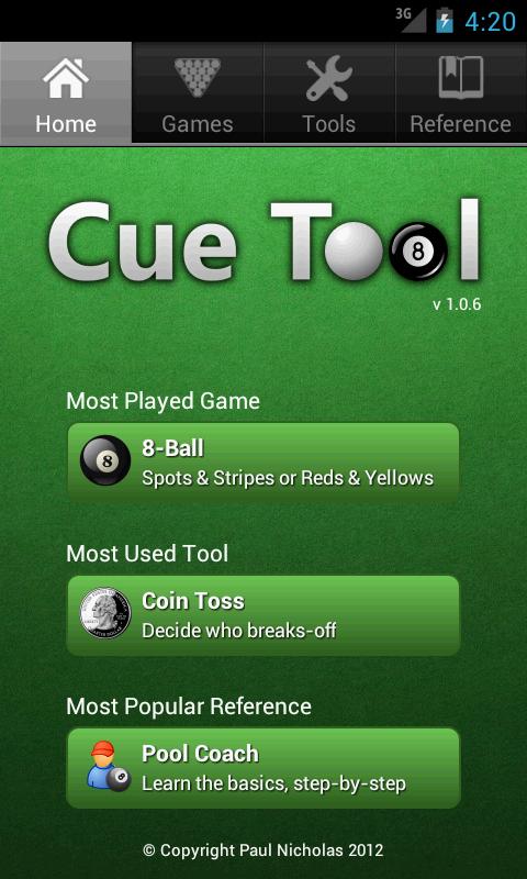 Android application Cue Tool screenshort