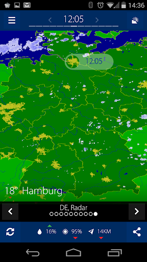 Realtime rainradar Europe