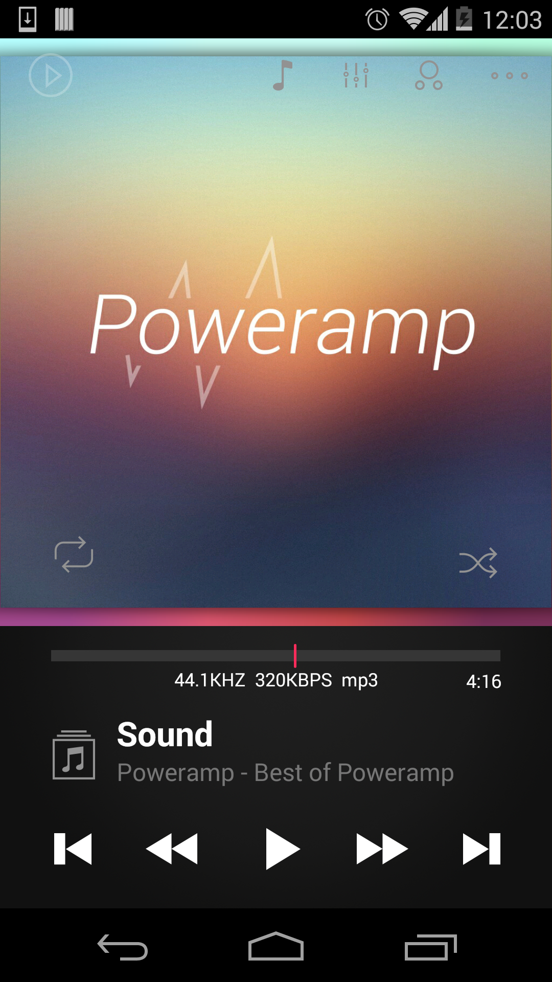 Android application Skin for Poweramp Dark 2in1 screenshort