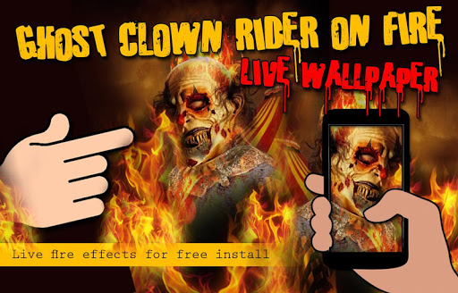 Ghost Rider Clown on Fire LWP