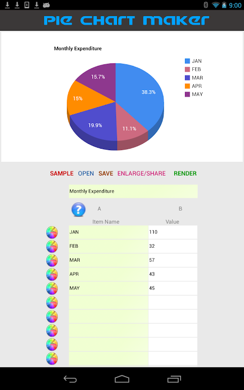 Android application Pie Chart Maker screenshort