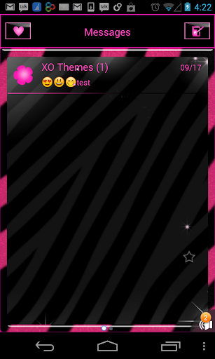 GO SMS PRO Pink Zebra theme