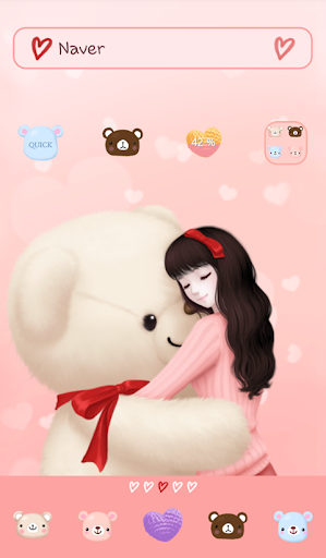 lovely girl hug dodol theme