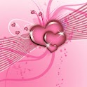 Pink Flying hearts logo