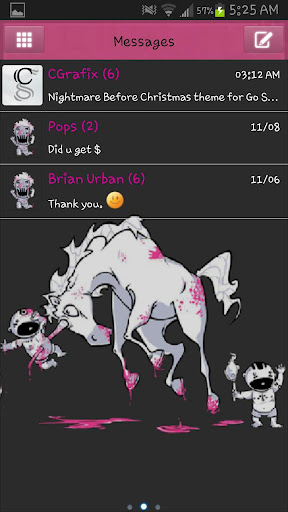 Bad Unicorn Theme Go SMS Pro