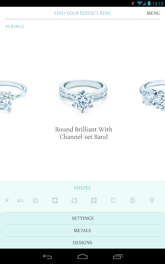 Tiffany Engagement Ring Finder - screenshot