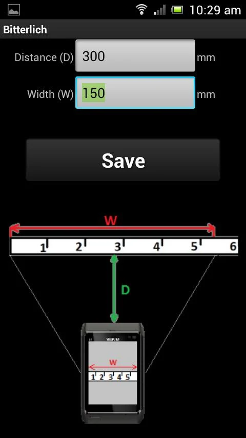   Bitterlich relascope: captura de pantalla 