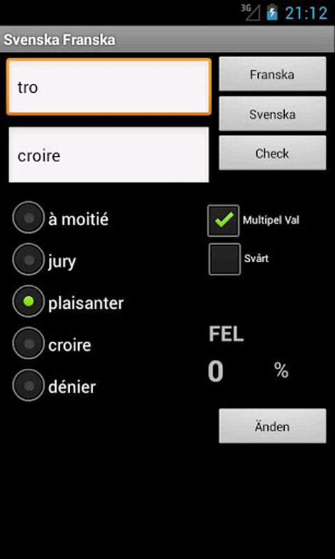 French Swedish Dictionary Screen 3