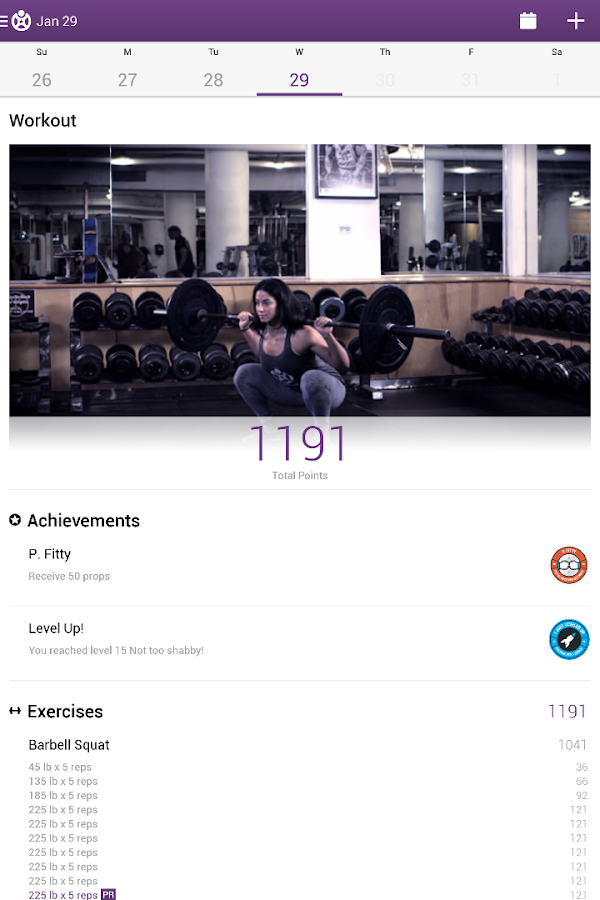    Fitocracy Workout Fitness Log- screenshot  