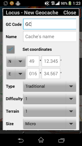 Locus - Addon New Cache Point