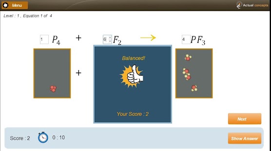 Gamify-Balancing Chemical Eqns Screenshots 7
