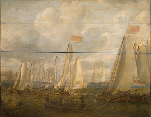 RIJKS: Abraham Alewijn (1673-1735): Marine Pageant on the Y off Amsterdam 1701