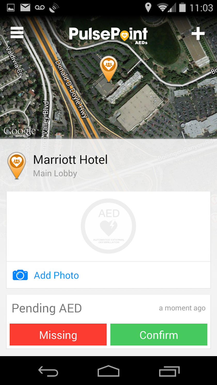 PulsePoint AED Screen 3