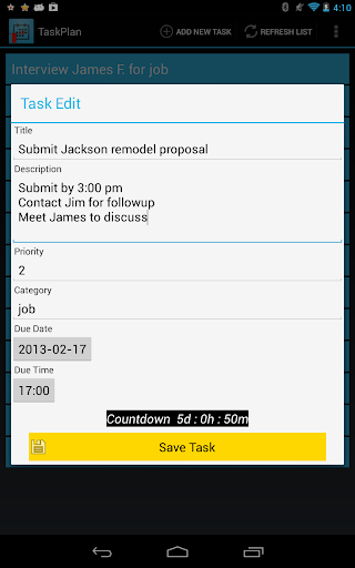 TaskPlan Mobile Task Organizer