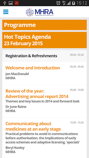 【免費商業App】MHRA Hot Topics Event App 2015-APP點子