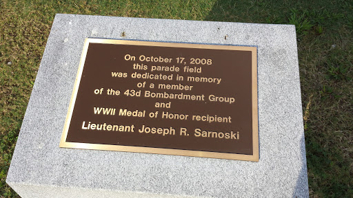 Lieutenant Joseph R Sarnoff Parade Field Memorial Plaque 